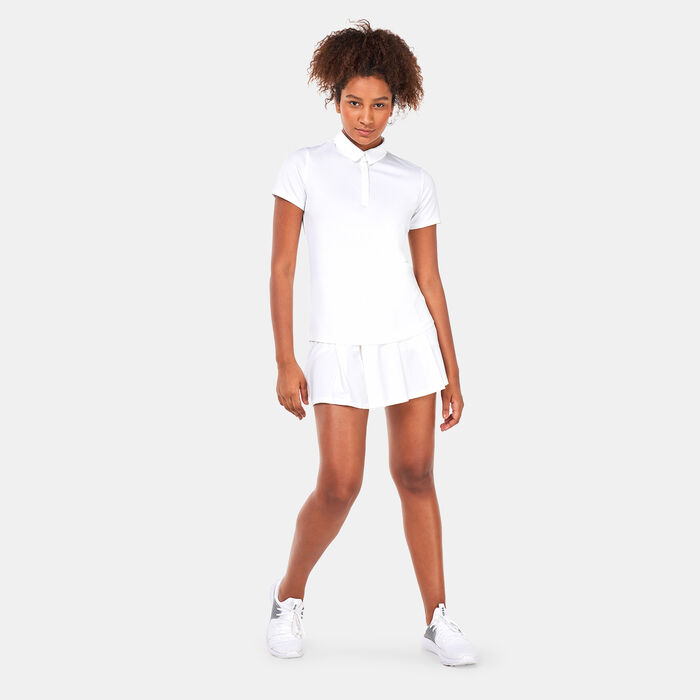 Under Armour Women's UA Zinger Short Sleeve Polo Shirt White Under Armour Women's UA Zinger Short Sleeve Polo Shirt White image number 2