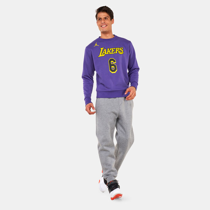 Jordan Men's Los Angeles Lakers Fleece Sweatshirt Purple Jordan Men's Los Angeles Lakers Fleece Sweatshirt Purple image number 2
