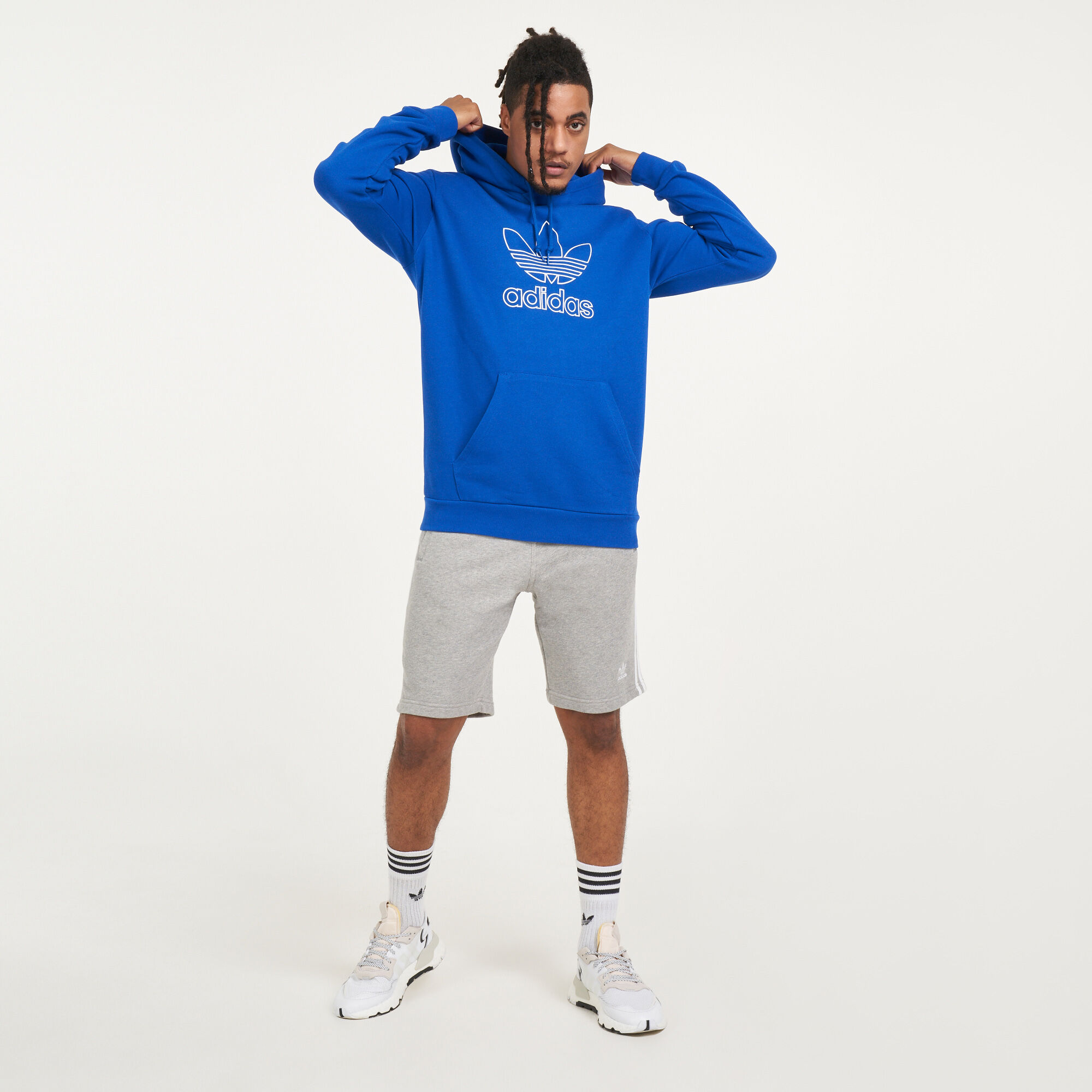 Outline trefoil outlet logo hoodie