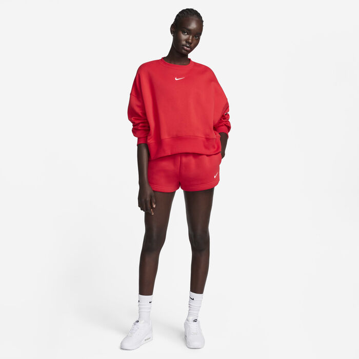 Nike Women's Sportswear Phoenix Fleece Sweatshirt Red Nike Women's Sportswear Phoenix Fleece Sweatshirt Red image number 4