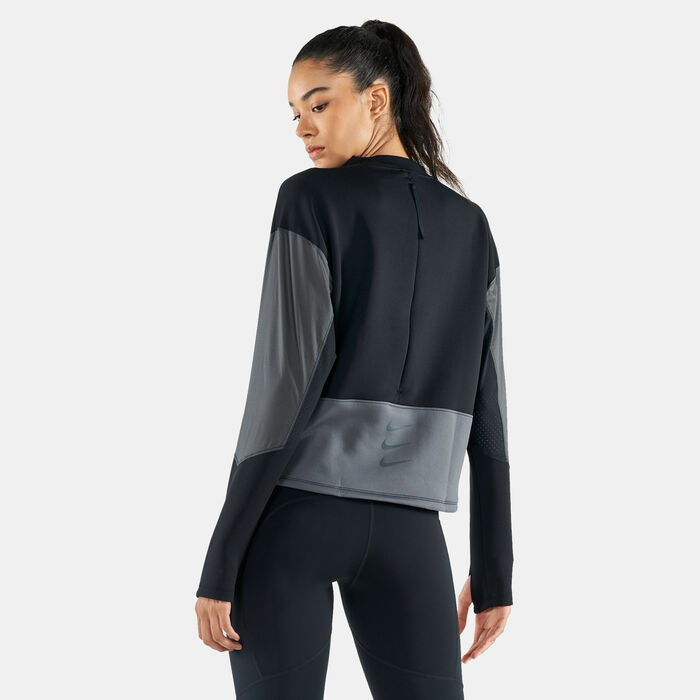 Nike Women's Dri-FIT Run Division Top Black Nike Women's Dri-FIT Run Division Top Black image number 1
