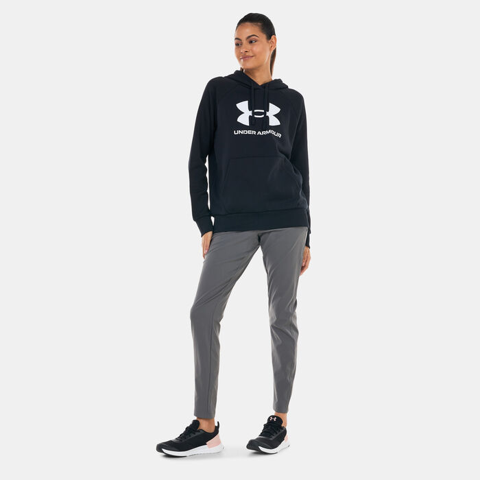 Under Armour Women's UA Rival Fleece Big Logo Hoodie Black image number 2
