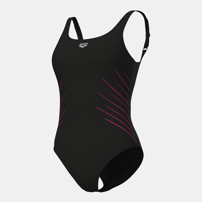 Arena Women's Isa Squared Back Swimsuit Black Arena Women's Isa Squared Back Swimsuit Black image number 2
