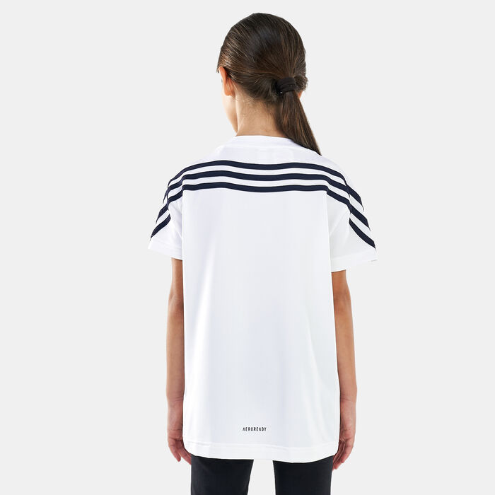 adidas Kids' Marimekko Primegreen AEROREADY Training 3-Stripes T-Shirt White adidas Kids' Marimekko Primegreen AEROREADY Training 3-Stripes T-Shirt White image number 1