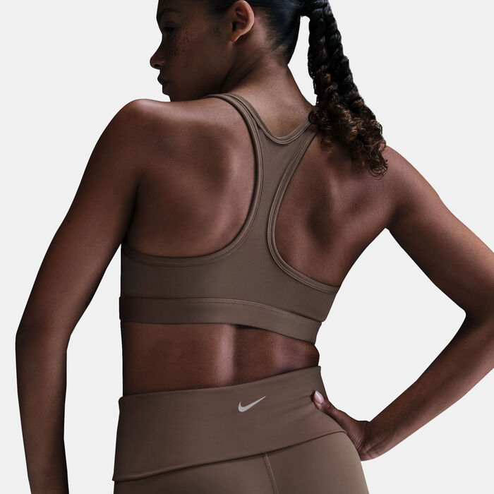 Nike Women's Swoosh Light-Support Training Sports Bra Brown image number 1