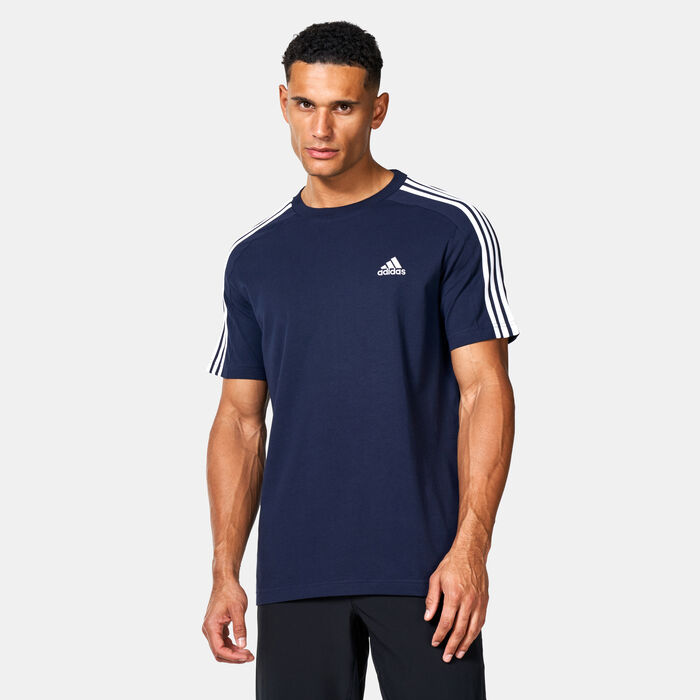 adidas Men's Essentials 3-Stripes T-Shirt Blue image number 0