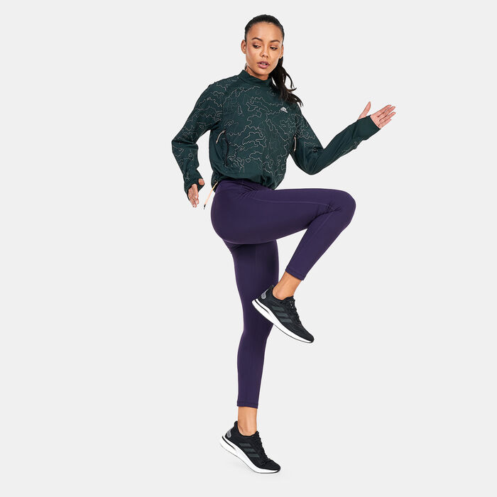 adidas Women's X-City Running Crew Sweatshirt Green adidas Women's X-City Running Crew Sweatshirt Green image number 2