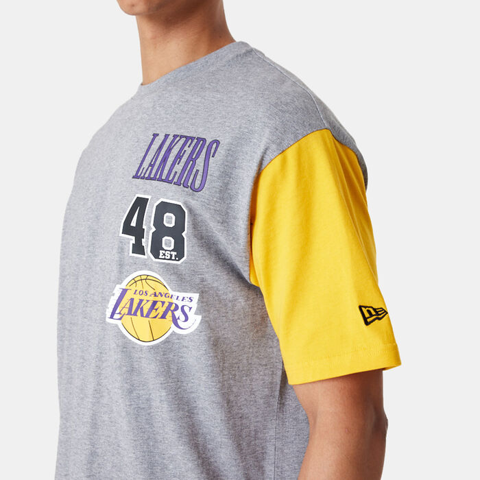 New Era Men's Los Angeles Lakers NBA T-Shirt Grey New Era Men's Los Angeles Lakers NBA T-Shirt Grey image number 2