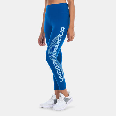 Under Armour Women's UA Motion Branded Training Ankle Leggings Blue Under Armour Women's UA Motion Branded Training Ankle Leggings Blue