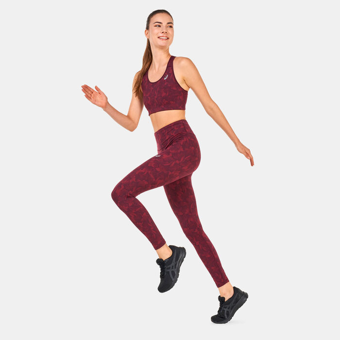 ASICS Women's Runkoyo Jacquard Leggings Red image number 2