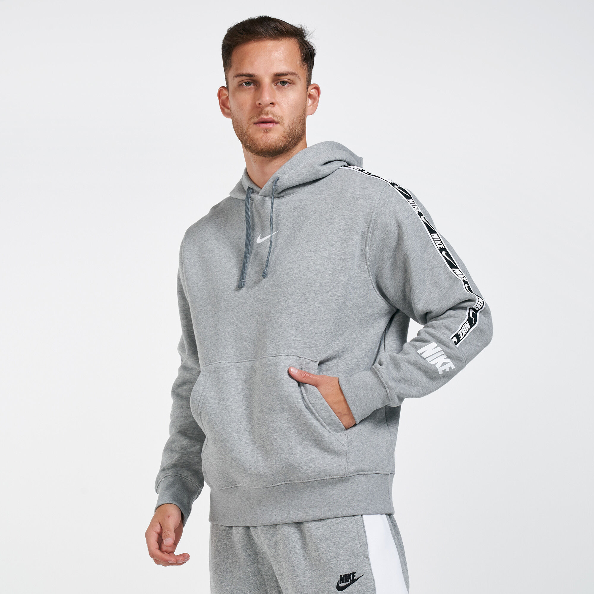 Men s Sportswear Repeat Hoodie Grey Nike in KSA SSS