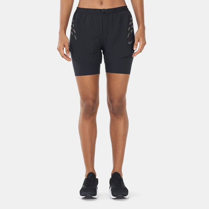 Nike Women's Dri-FIT 2-In-1 Running Shorts Black Nike Women's Dri-FIT 2-In-1 Running Shorts Black image number 0