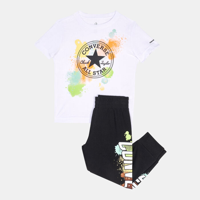 Converse Kids' T-Shirt and Joggers Set Black Converse Kids' T-Shirt and Joggers Set Black image number 0