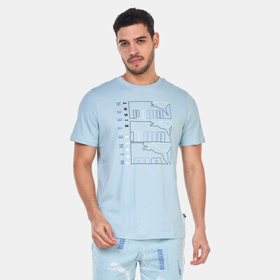 PUMA Men's Graphics Triple Logo T-Shirt Blue