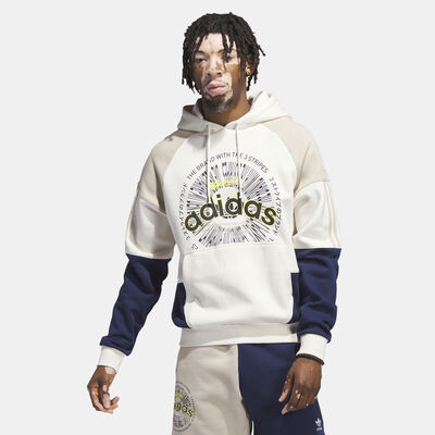 adidas Originals Men's Blocked Pullover Hoodie White