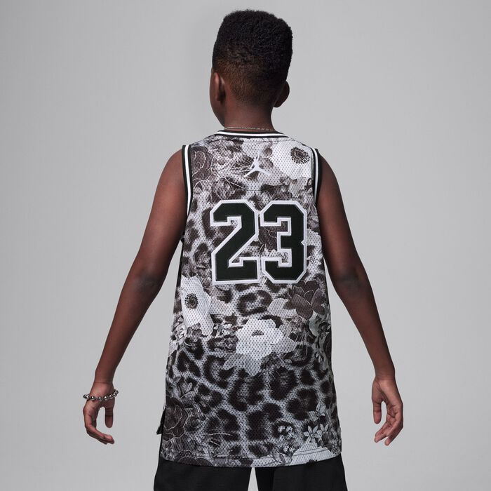Jordan Kids' 23 Striped Jersey Top Grey Jordan Kids' 23 Striped Jersey Top Grey image number 5