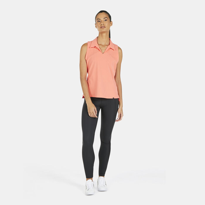 Nike Golf Women's Golf Flex Ace Sleeveless Polo Shirt Orange Nike Golf Women's Golf Flex Ace Sleeveless Polo Shirt Orange image number 2