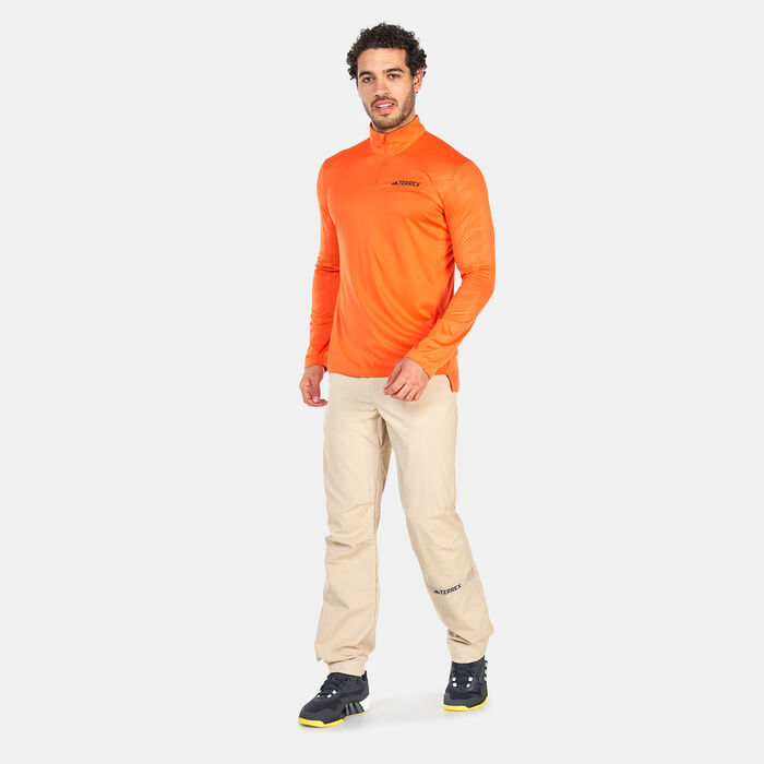 adidas Men's Terrex Multi Half-Zip Long Sleeve T-Shirt Orange adidas Men's Terrex Multi Half-Zip Long Sleeve T-Shirt Orange image number 2