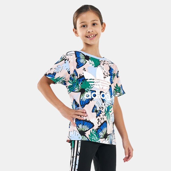 adidas Originals Kids' HER Studio London Animal Flower Print T-Shirt Pink adidas Originals Kids' HER Studio London Animal Flower Print T-Shirt Pink image number 0
