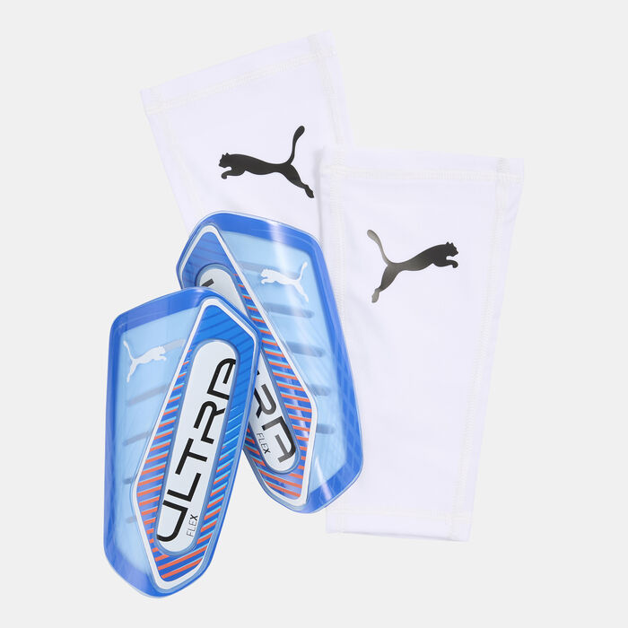 PUMA Kids' ULTRA Flex Sleeve Football Shinguards Blue PUMA Kids' ULTRA Flex Sleeve Football Shinguards Blue image number 0
