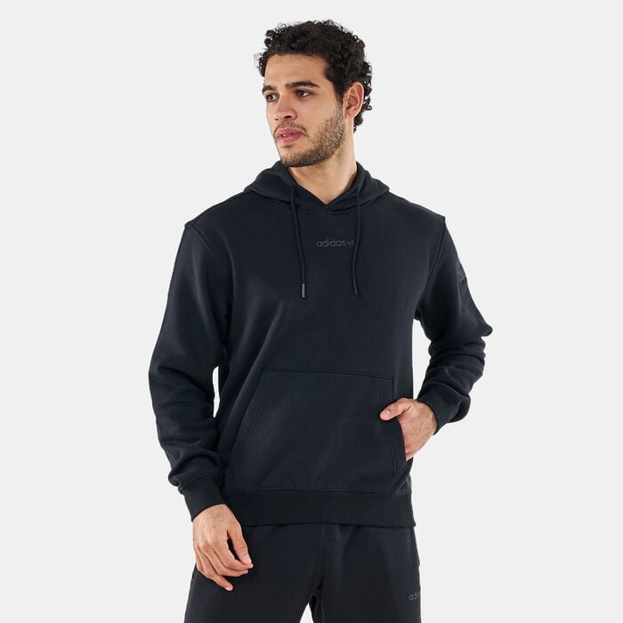 adidas Originals Men's Trefoil Linear Pullover Hoodie Black adidas Originals Men's Trefoil Linear Pullover Hoodie Black image number 0