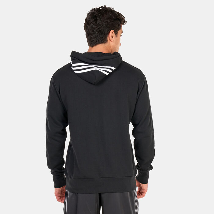adidas Men's Essentials French Terry 3-Stripes Hoodie Black image number 1