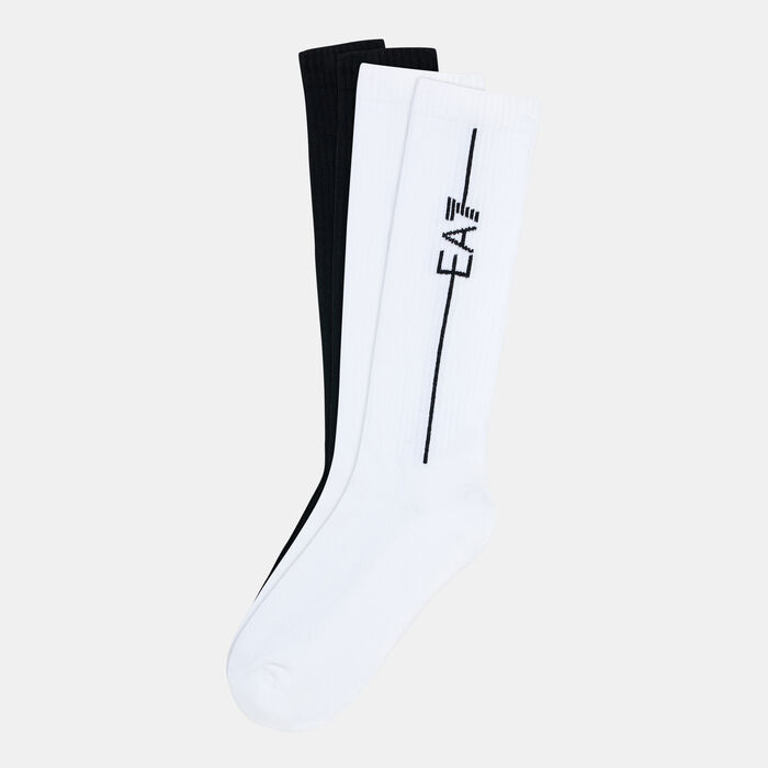 EA7 Emporio Armani Embroidered Logo Socks (2 Pack) Multi-Color EA7 Emporio Armani Embroidered Logo Socks (2 Pack) Multi-Color image number 0