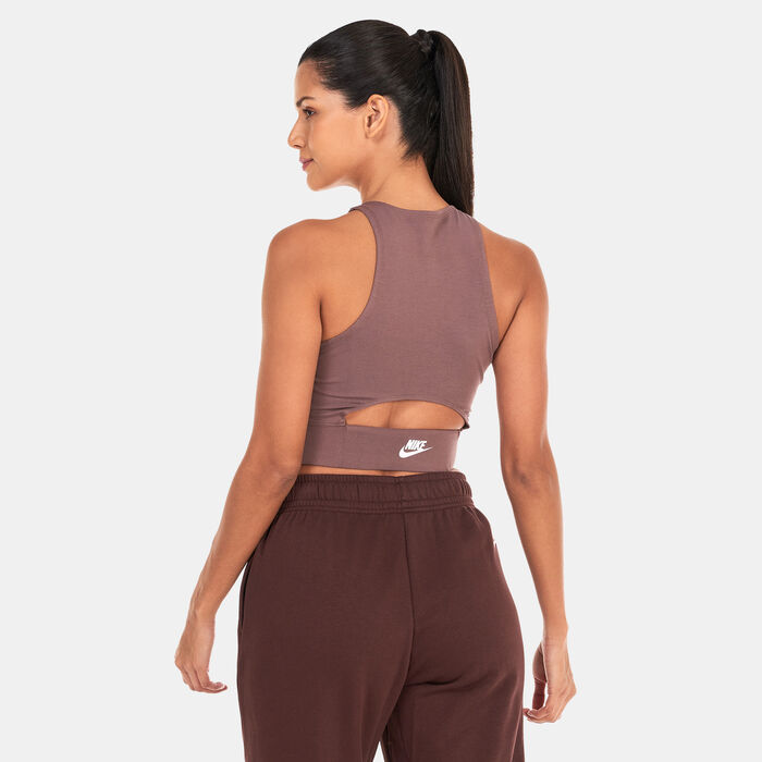 Nike Women's Sportswear Dance Cropped Tank Top Brown image number 1