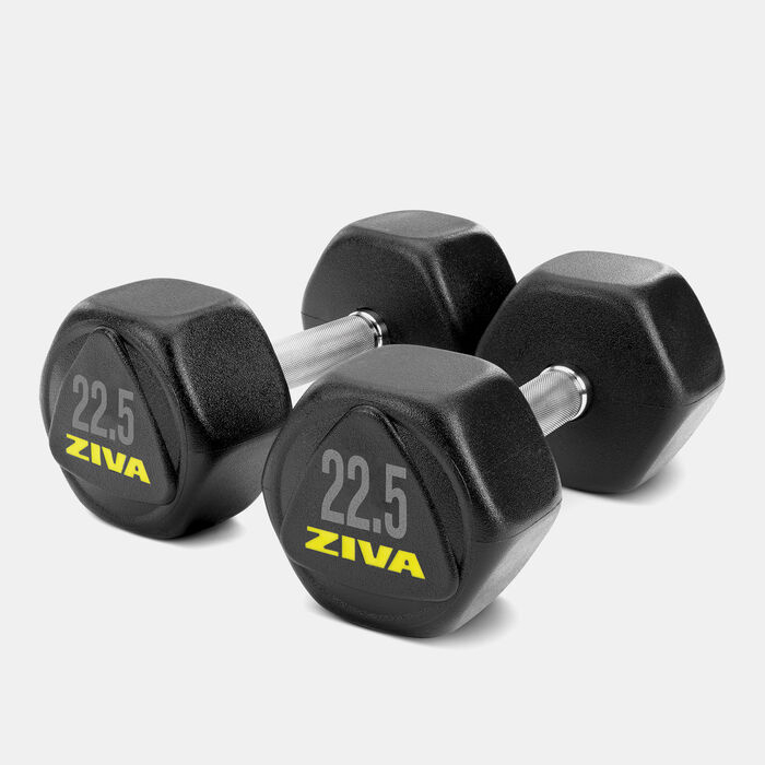 ZIVA Performance Hexagon Steel Dumbbell - 22.5kg (1 Pair) Multi-Color image number 0