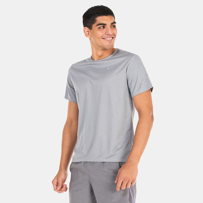 Nike Men's Miler Dri-FIT UV Running T-Shirt Grey image number 0
