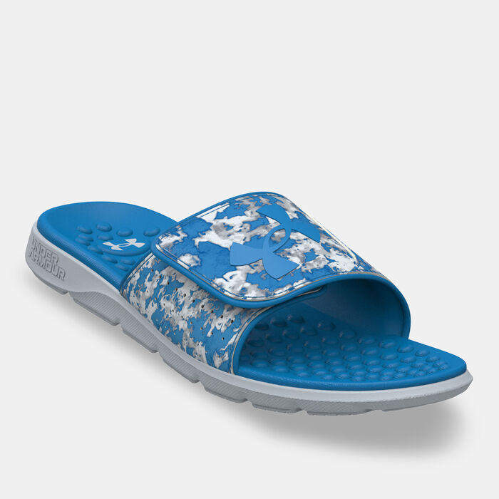 Under Armour Men's UA Ignite Pro Graphic Strap Slides Grey image number 1