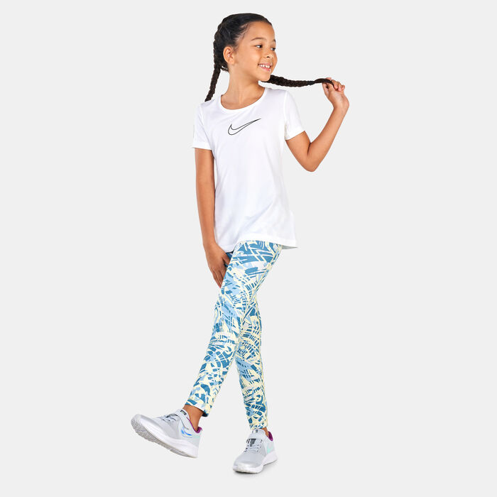 Nike Kids' Pro Leggings (Older Kids) Blue image number 2