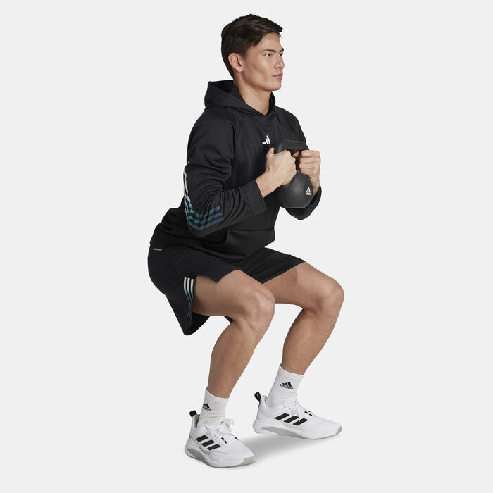 adidas Men's Train Icons 3-Stripes Training Hoodie Black image number 2