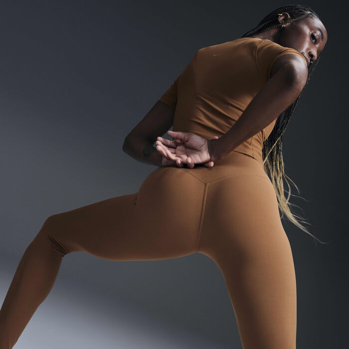 Nike Women's Zenvy Dri-FIT Training Leggings Brown image number 2