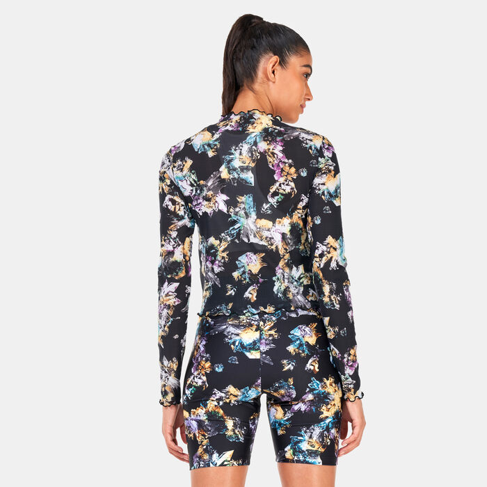 PUMA Women's Crystal Galaxy Printed Long Sleeve Fitted T-Shirt Black image number 1