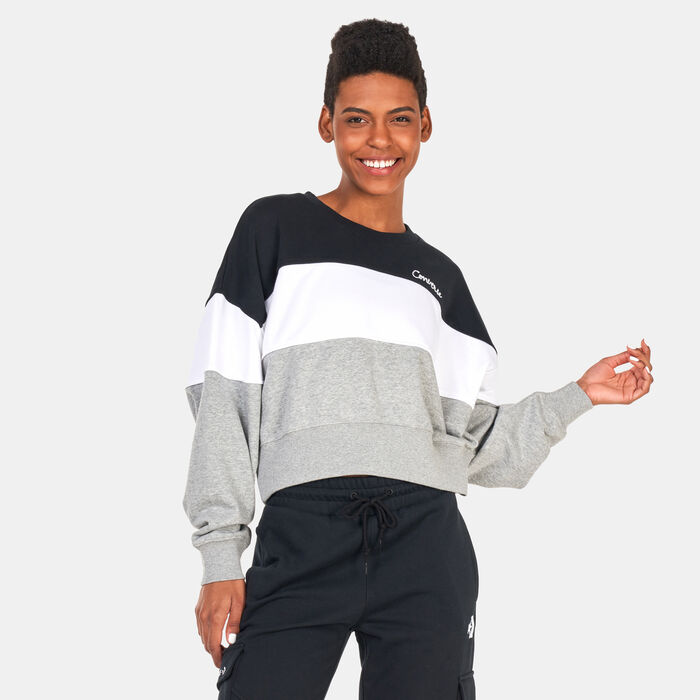 Converse Women's Colour-Blocked Crew Sweatshirt Multi-Color Converse Women's Colour-Blocked Crew Sweatshirt Multi-Color image number 0