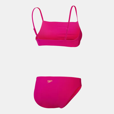 Speedo Women's Solid Thinstrap 2-Piece Bikini Set Purple