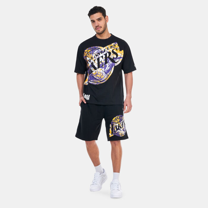 New Era Men's NBA Los Angeles Lakers Infill Graphic Shorts Black New Era Men's NBA Los Angeles Lakers Infill Graphic Shorts Black image number 2