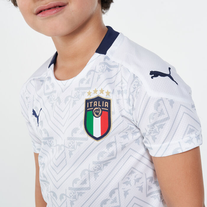 PUMA Boys Italy Away Shirt 2020 Short Sleeve Crew Neck