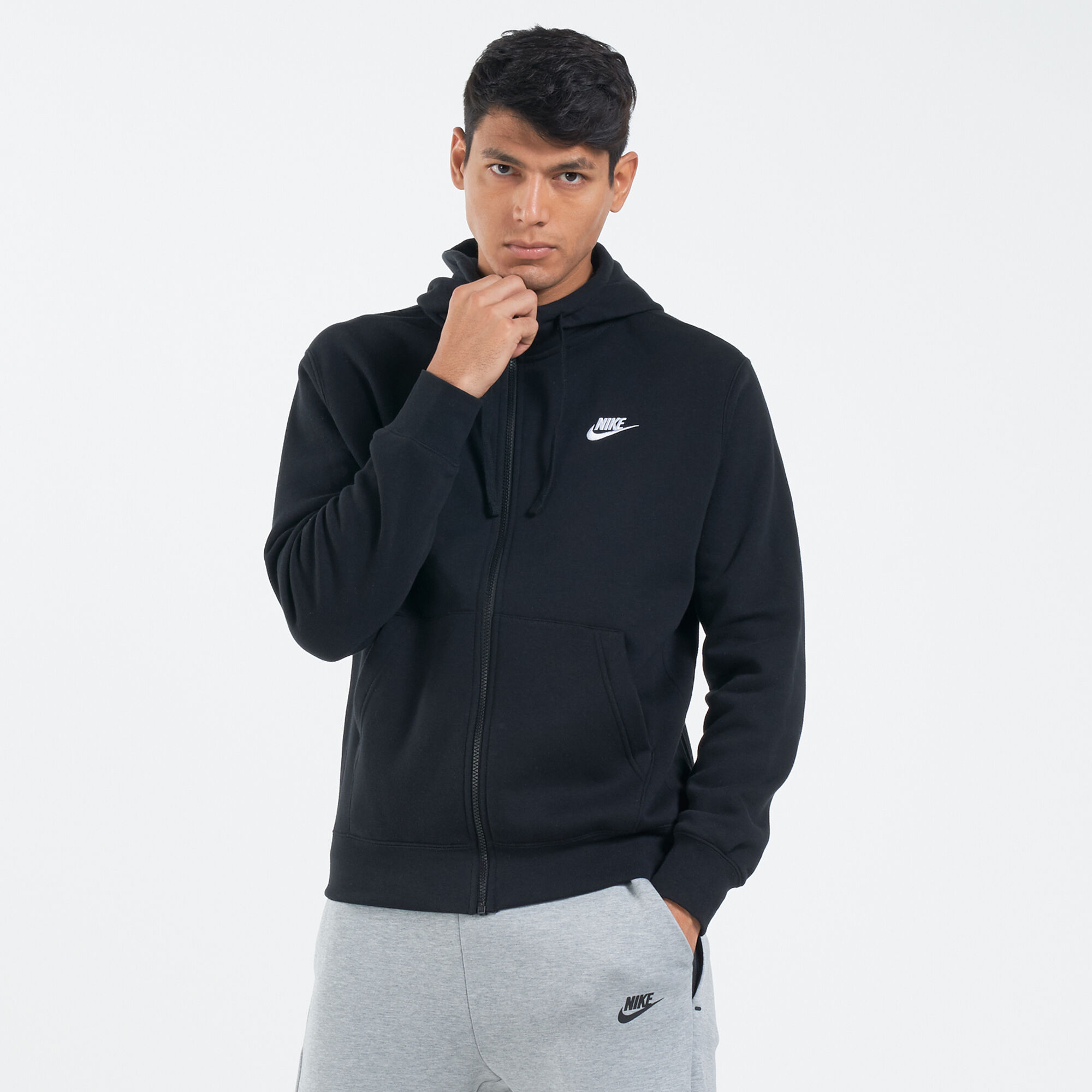Men s Sportswear Club Full Zip Fleece Hoodie Black Nike in KSA SSS