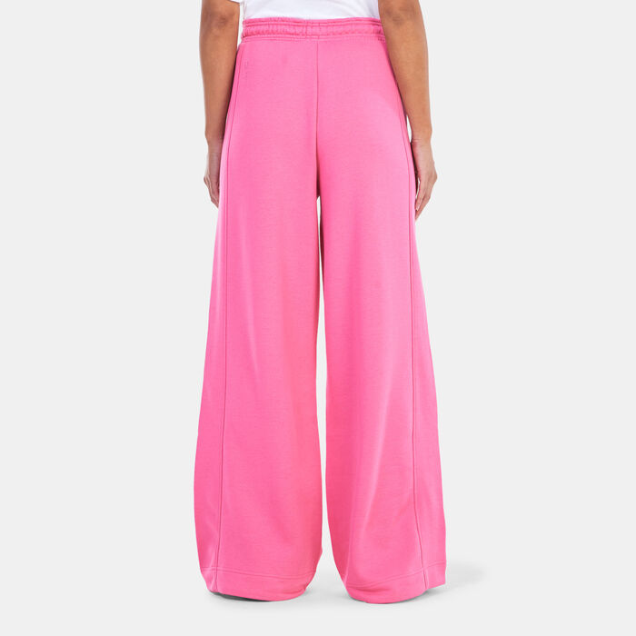 adidas Women's ALL SZN Fleece Wide Pants Pink adidas Women's ALL SZN Fleece Wide Pants Pink image number 1