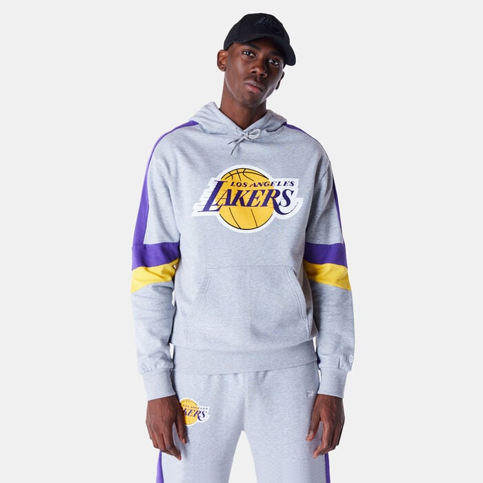 New Era Men's NBA Los Angeles Lakers Colourblock Hoodie Grey New Era Men's NBA Los Angeles Lakers Colourblock Hoodie Grey image number 0