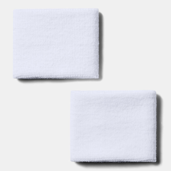 Under Armour Men's Performance Wristbands (2 Pack) White Under Armour Men's Performance Wristbands (2 Pack) White image number 1