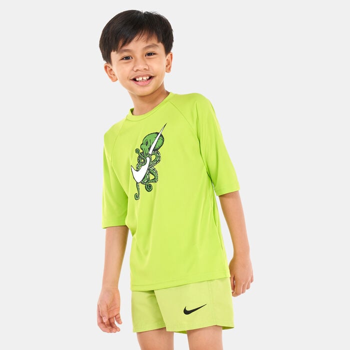 Nike Swim Kids' Short Sleeve Hydroguard Green Nike Swim Kids' Short Sleeve Hydroguard Green image number 0