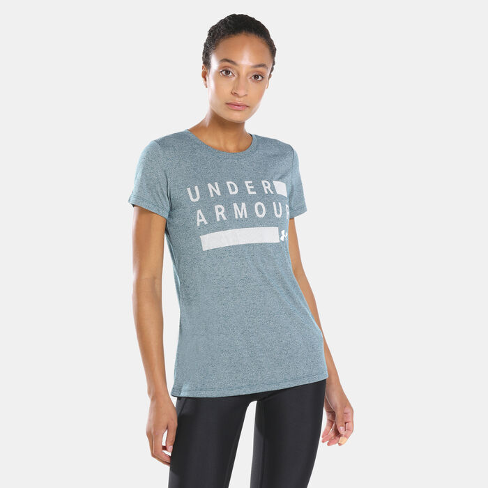 Under Armour Women's Threadborne Graphic Twist T-Shirt Green Under Armour Women's Threadborne Graphic Twist T-Shirt Green image number 0