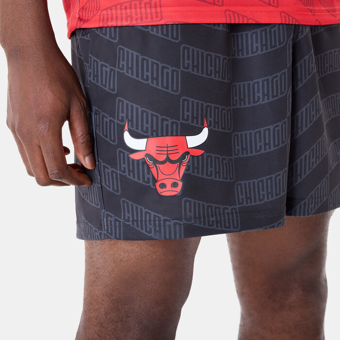New Era Men's NBA Chicago Bulls All Over Print Shorts Black New Era Men's NBA Chicago Bulls All Over Print Shorts Black image number 2