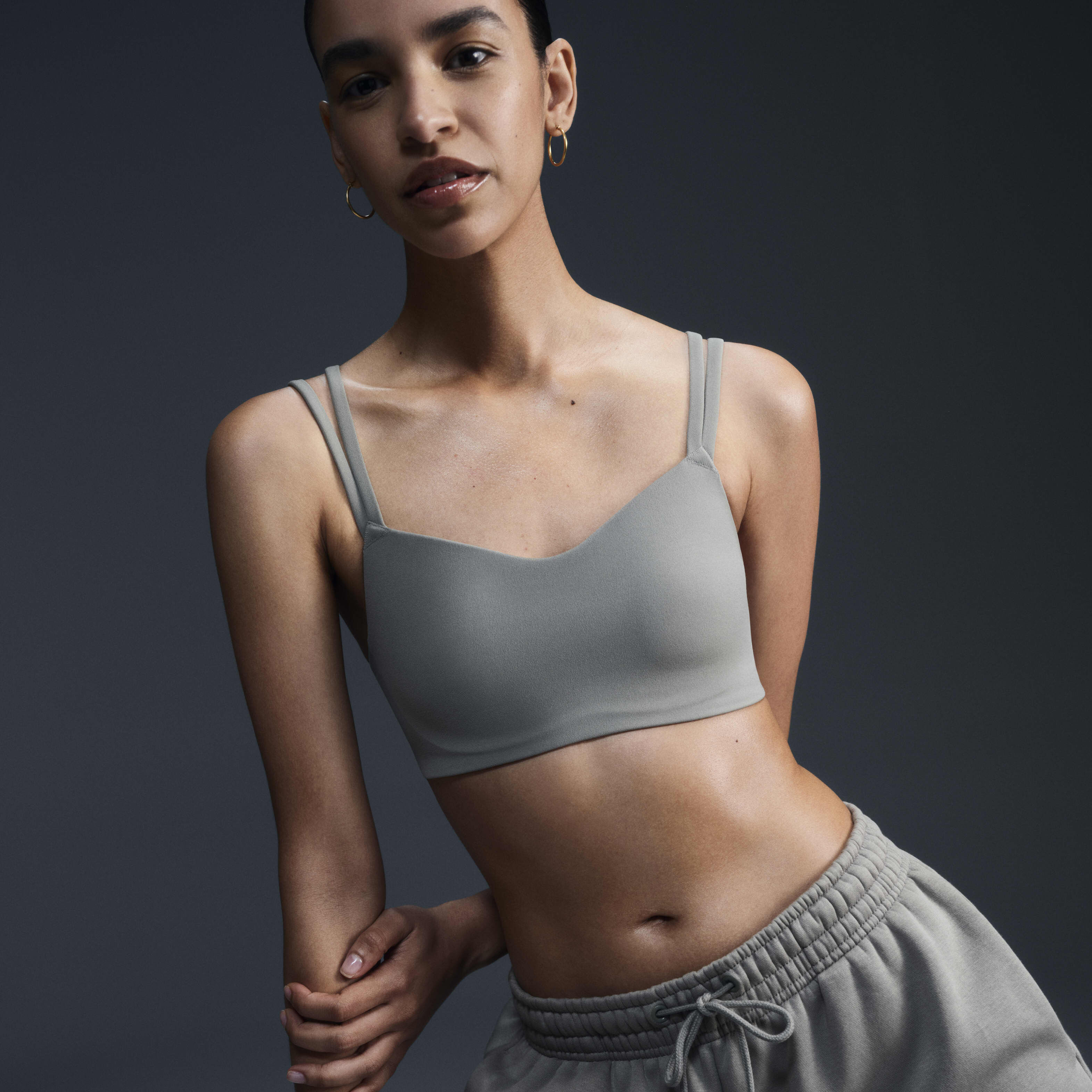 Women s Zenvy Strappy Light Support Sports Bra Grey Nike in KSA SSS