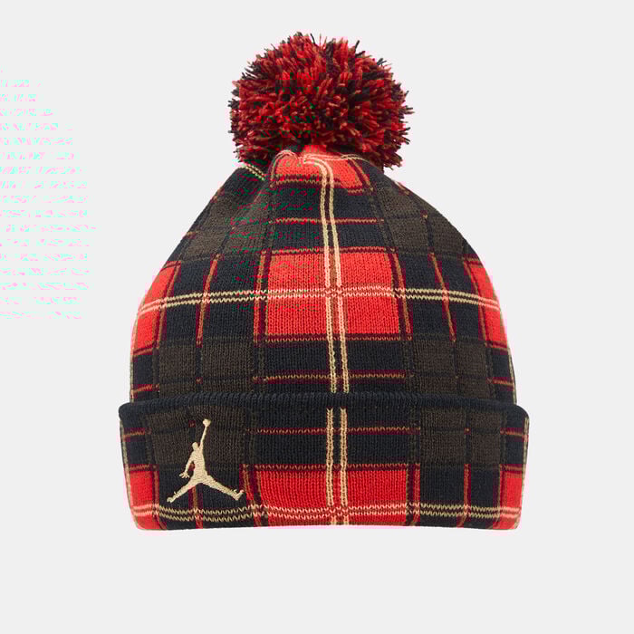 Jordan Kids' Plaid Pom Beanie Black Jordan Kids' Plaid Pom Beanie Black image number 2