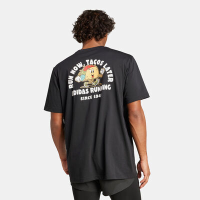 adidas Men's Tacos Later Graphic Running T-Shirt Black