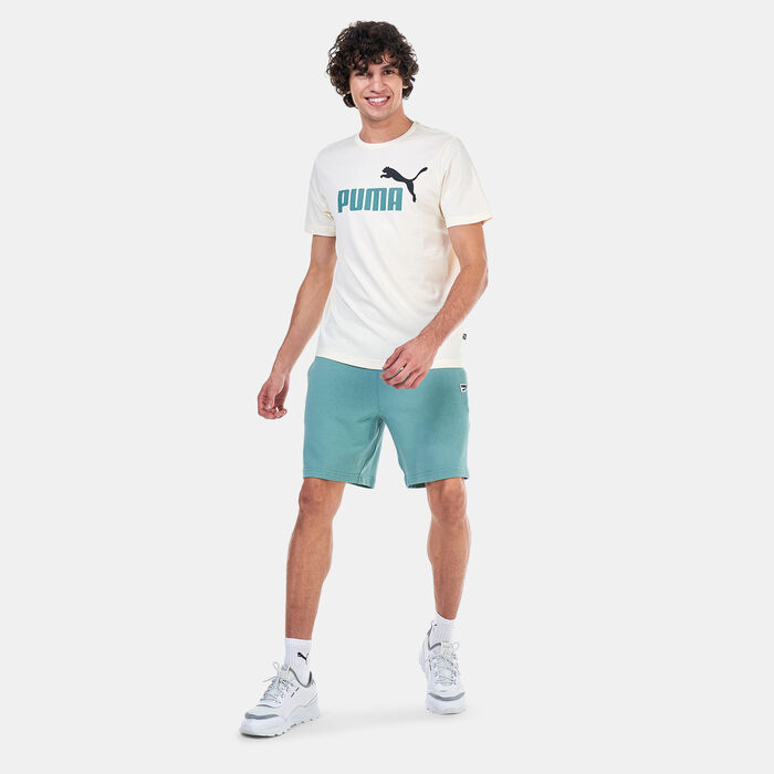 PUMA Men's Essentials+ 2 Colour Logo T-Shirt Beige PUMA Men's Essentials+ 2 Colour Logo T-Shirt Beige image number 2